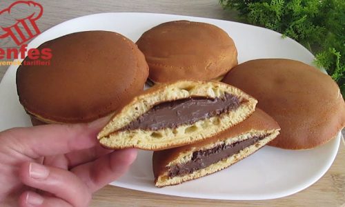 Her Evde Bulunan Malzemelerle⏩ SÜNGER GİBİ YUMUŞACIK👌- Dorayaki tarifi | Japon krep dorayaki 💯