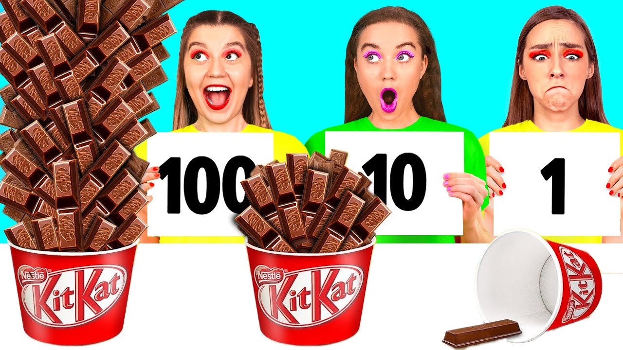 100 Katmanlar Gida Mücadelesi | Komik Yemek Tarifleri 4Teen Challenge