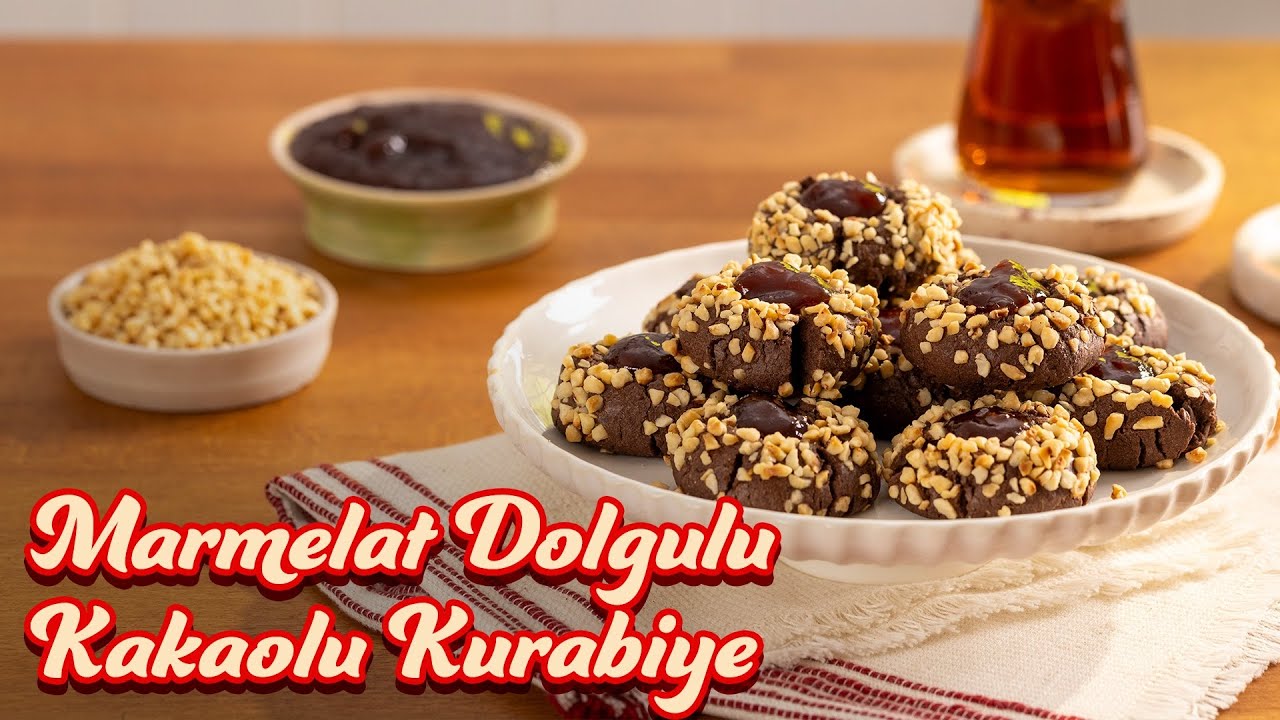 AĞIZDA DAĞILAN LEZZET: MARMELAT DOLGULU KAKAOLU KURABİYE TARİFİ