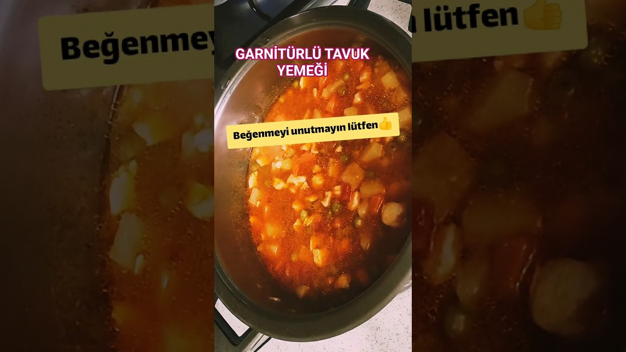 1 dakikada yemek tarifi. GarnitürlüTavuklu Tencere Yemeği. beğenmeden geçme lütfen. #akşamyemeği