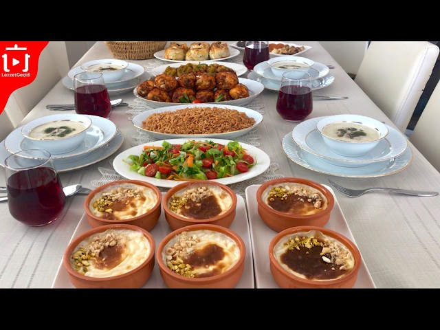 İftar Menüsü 6 Çeşit Yemek Tarifi - Çorba, Zeytinyağlı, Ana Yemek, Pilav, Tatlı -  Lezzet Geçidi